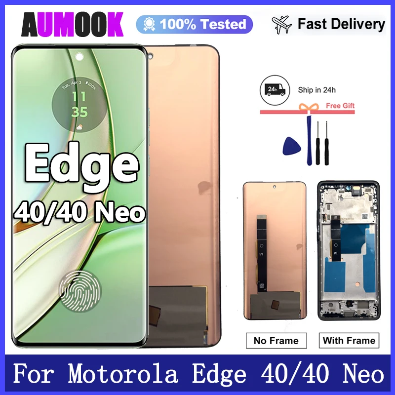 Nueva pantalla OLED para Motorola Edge 40, pantalla LCD con digitalizador de pantalla táctil para Motorola Edge 40 Neo, repuesto de pantalla LCD