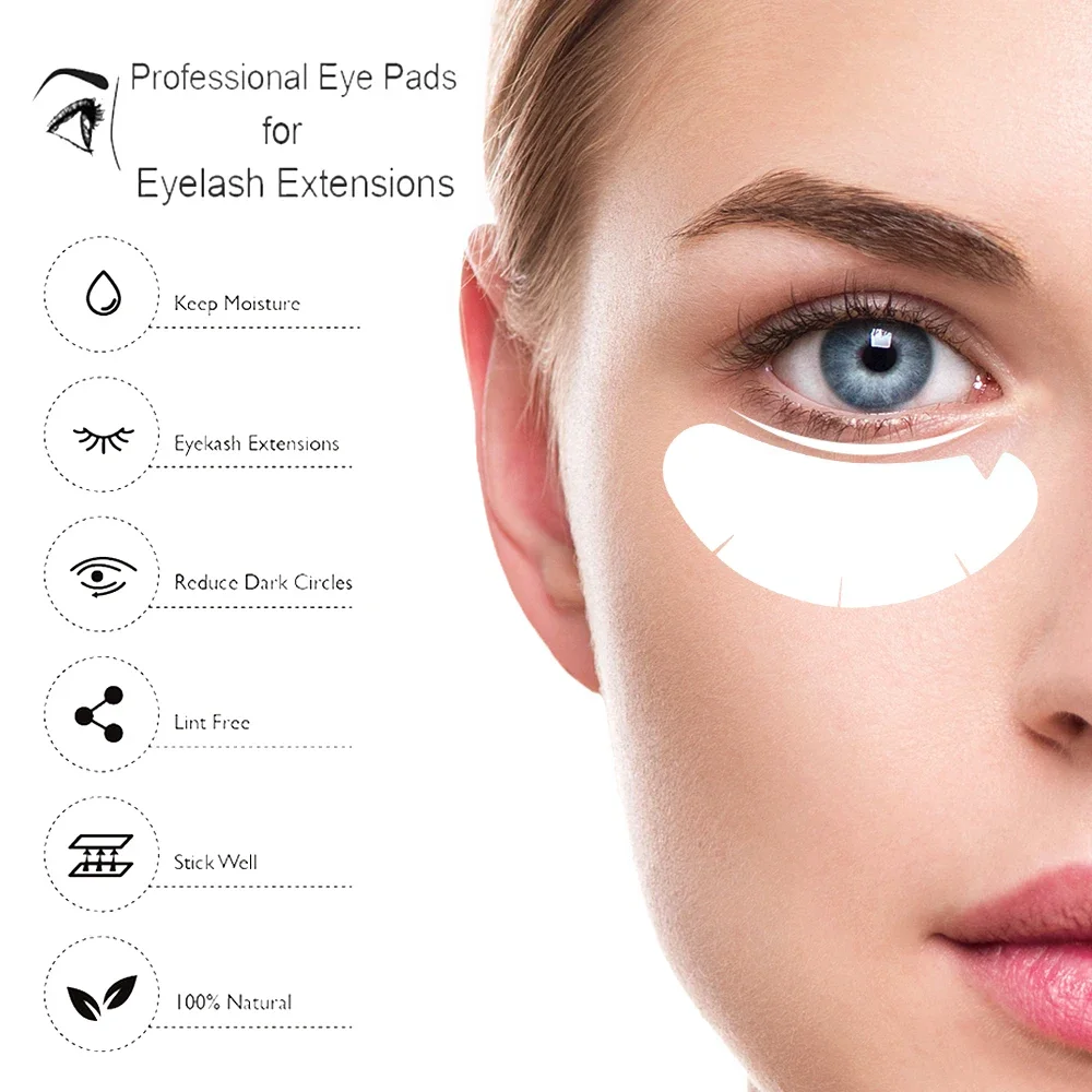 100bag False Eyelash Extension Under Eye Pads Makeup Tools Under Eyelash Pad Eyelash Patches Hydrogel Gel Eye Patches