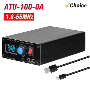 ATU-100-0A 1.8-55MHz Mini Automatic Antenna Tuner 0.91 inch OLED Display Aluminum Alloy Outcase With1500MAh Battery Universal Use