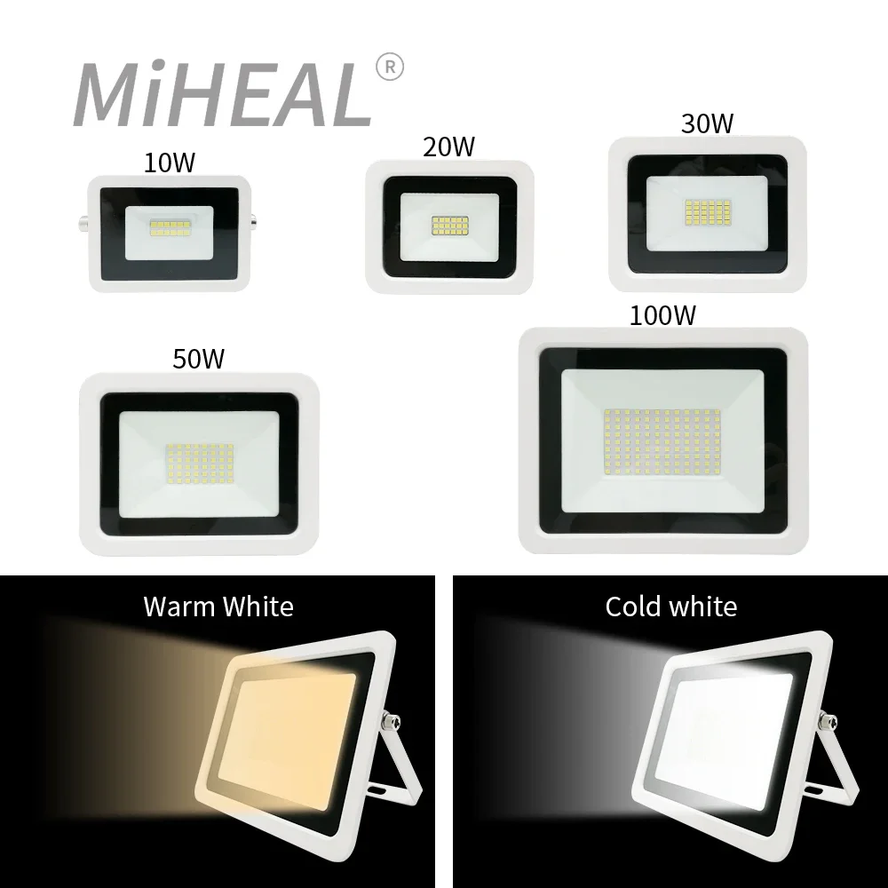 LED Flood Light 10W 20W 30W 50W 100W Floodlight IP68 Waterproof 220V-240V Spotlight Refletor Outdoor Graden Lighting LIGHT LED