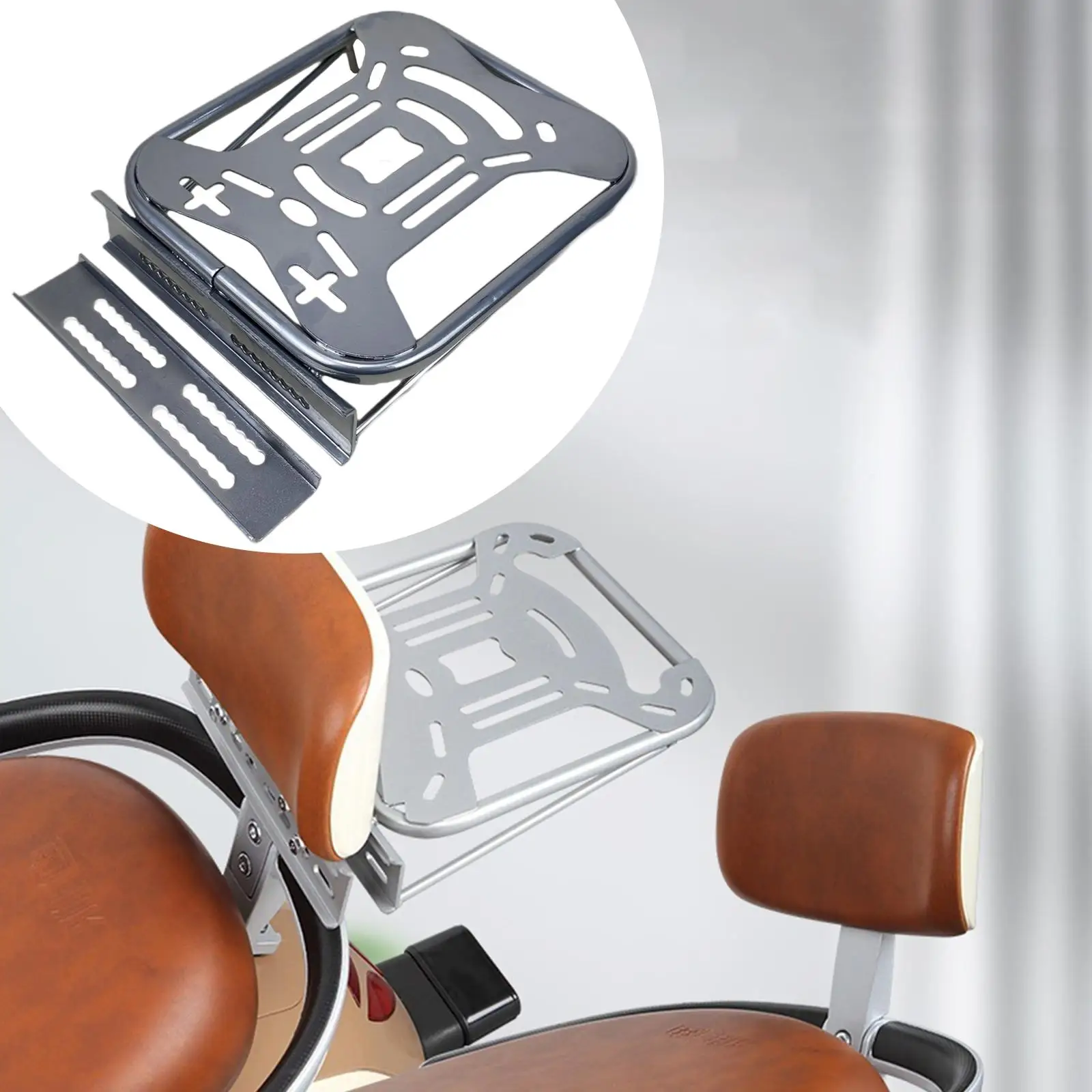 Metal Motorbike Rear Luggage Rack Sturdy Universal Carrier Mount for Scooter Cargo Storage