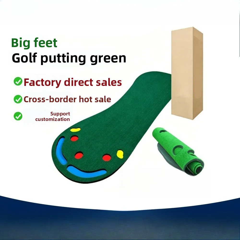 Custom Hot-selling multi-hole putting device with slope, portable golf big foot putting blanket manufacturer