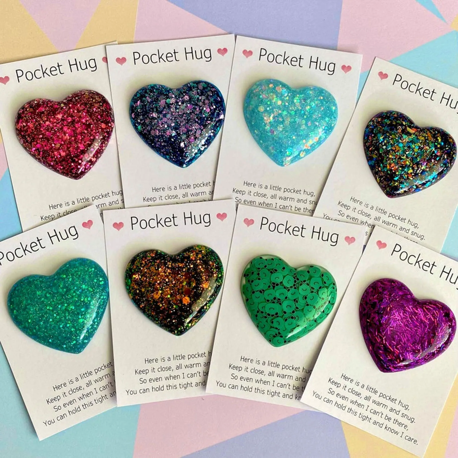 Pocket Hug Heart Mini Cute Pocket Hug Decoration Special Encourage 21st Birthday Thank You Cards And Stickers Small Business