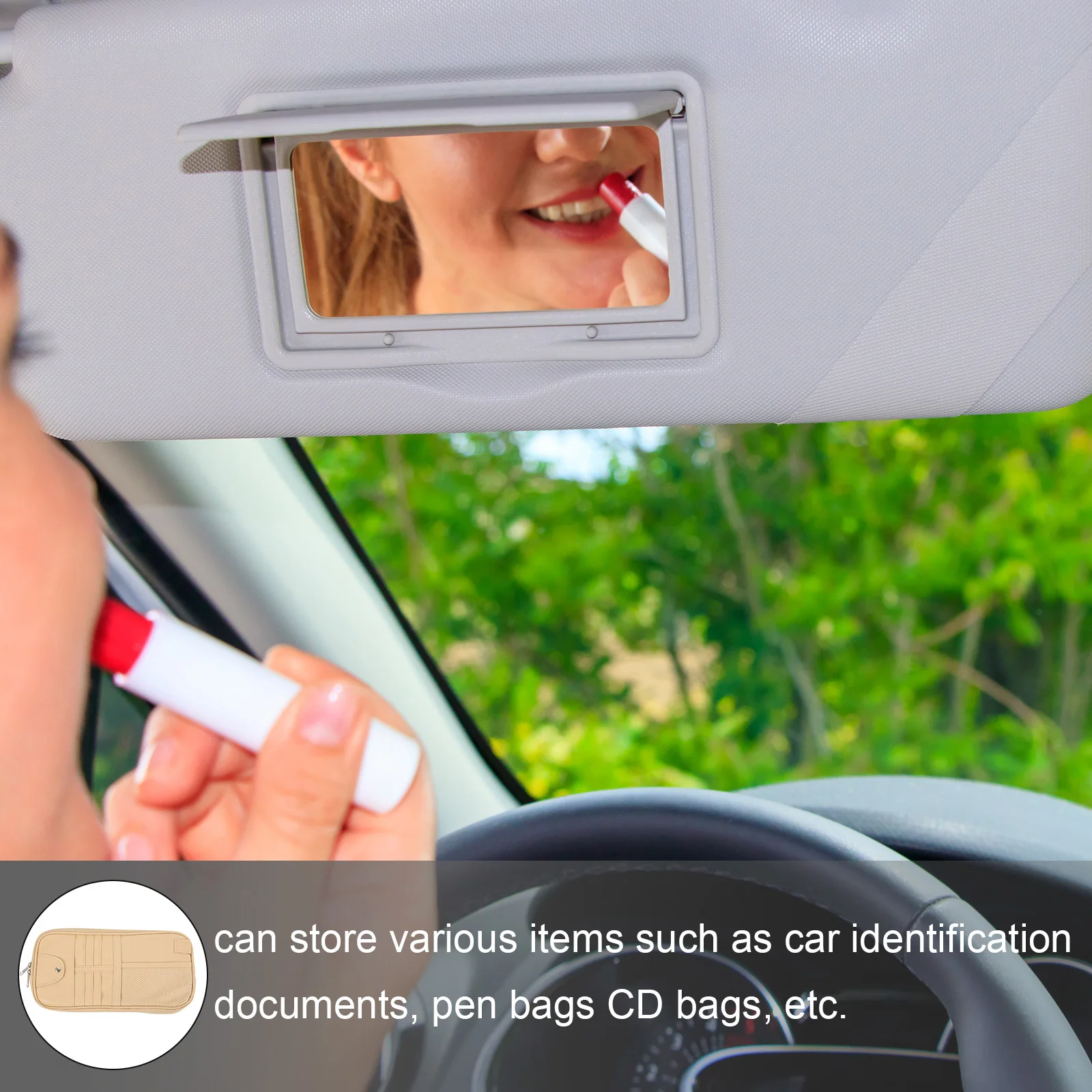 

Visor Organizer PU Multifunctional Auto Visor Storage Document Card Holder for Cards Car Interior Organizer