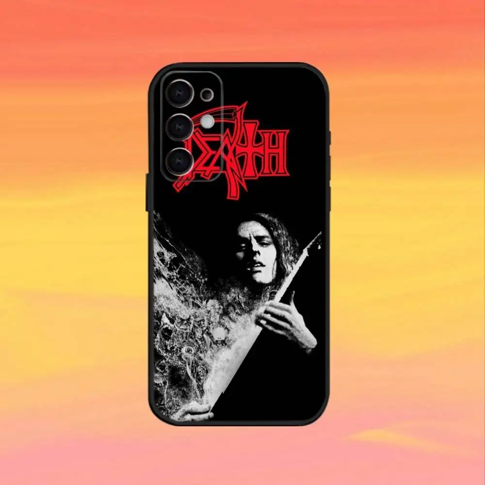 메탈 밴드 D-데스 폰 케이스 삼성 S25, S24, S23, S22, S21, S20, 울트라, 플러스, FE용, 소프트 실리콘 블랙 커버