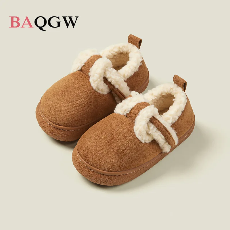 Warrior Girls Cotton slipper For Women Mules Shoes Indoor Outside Winter Home Warm Fluffy Slippers Fur Cotton Shoes All Wrapped