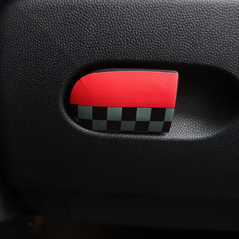 Leather Car Glove Box Handle Decoration Cover Trim Patch Car Stickers for MINI Cooper S JCW F55 F56 F57 Interior Accessories