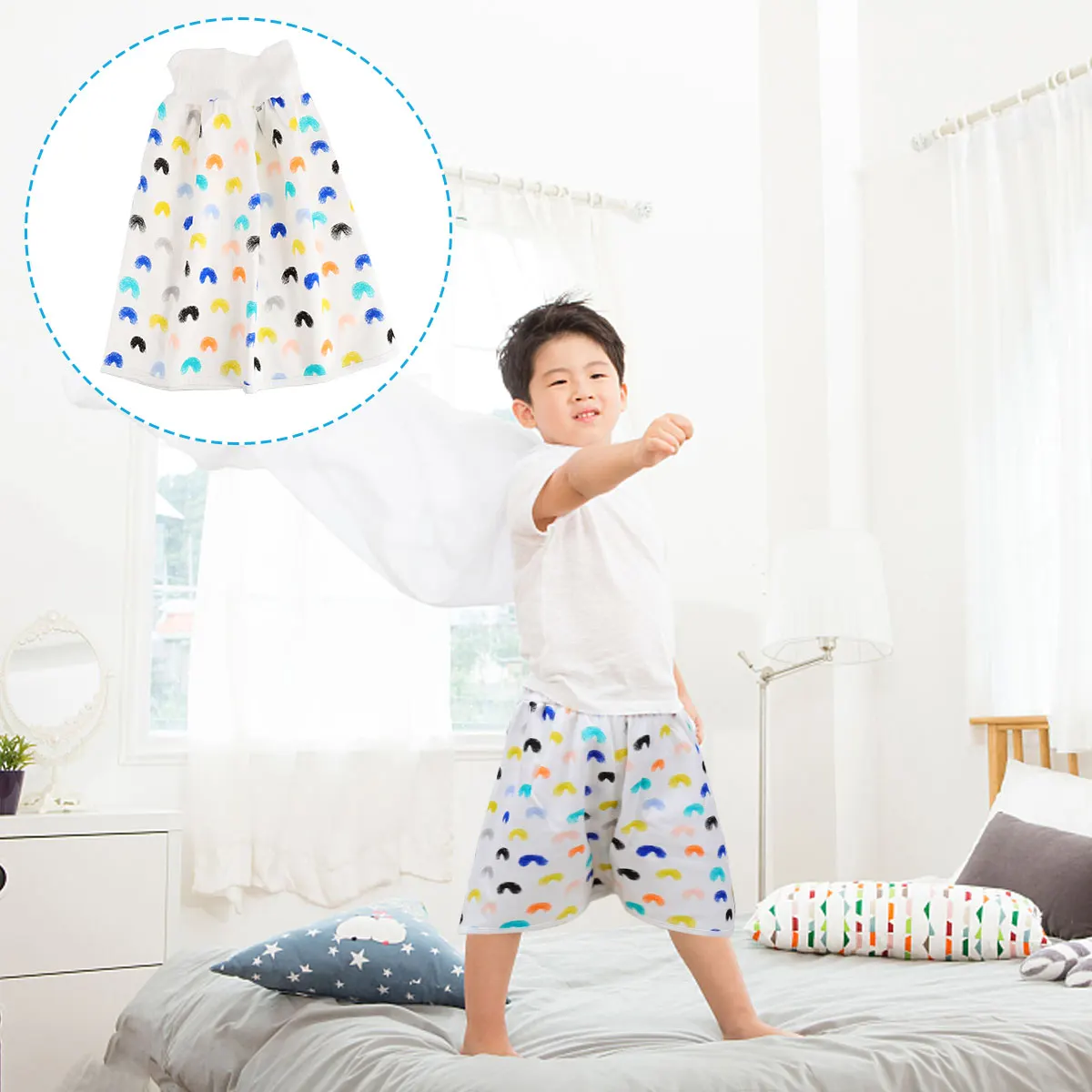 

1 pc Diaper Skirt Pure Cotton Comfortable High waist Fold Leak proof White Underwear Baby Training Pants Half Skirt