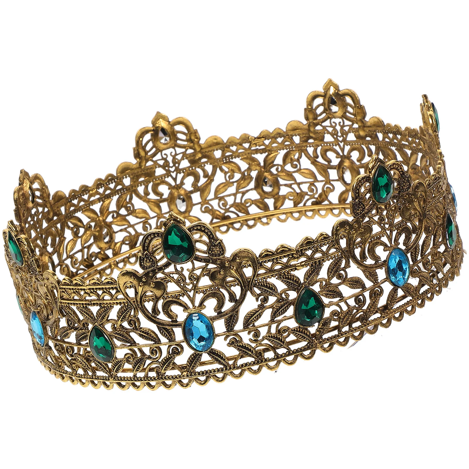 Strass Kroon Voor Mannen Vintage Koning Hoofddeksels Party Bruiloft Cosplay Accessoire Verjaardag Kostuum Prop Mannen Kroon