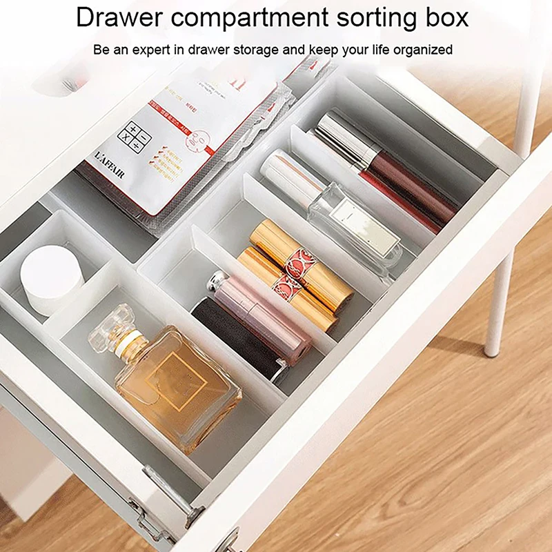 Adjustable Partition Drawer Storage Box Plastic Combined Translucent Organizer Divided Home Desktop Sundries Cosmetic TSLM1
