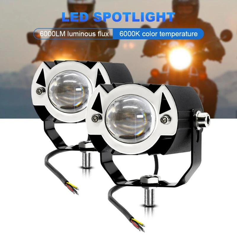 2Pcs/set 15W LED Motorcycle Headlight Dual Color Bulb 30W High Low Spotlight for Motorcycle Lighting