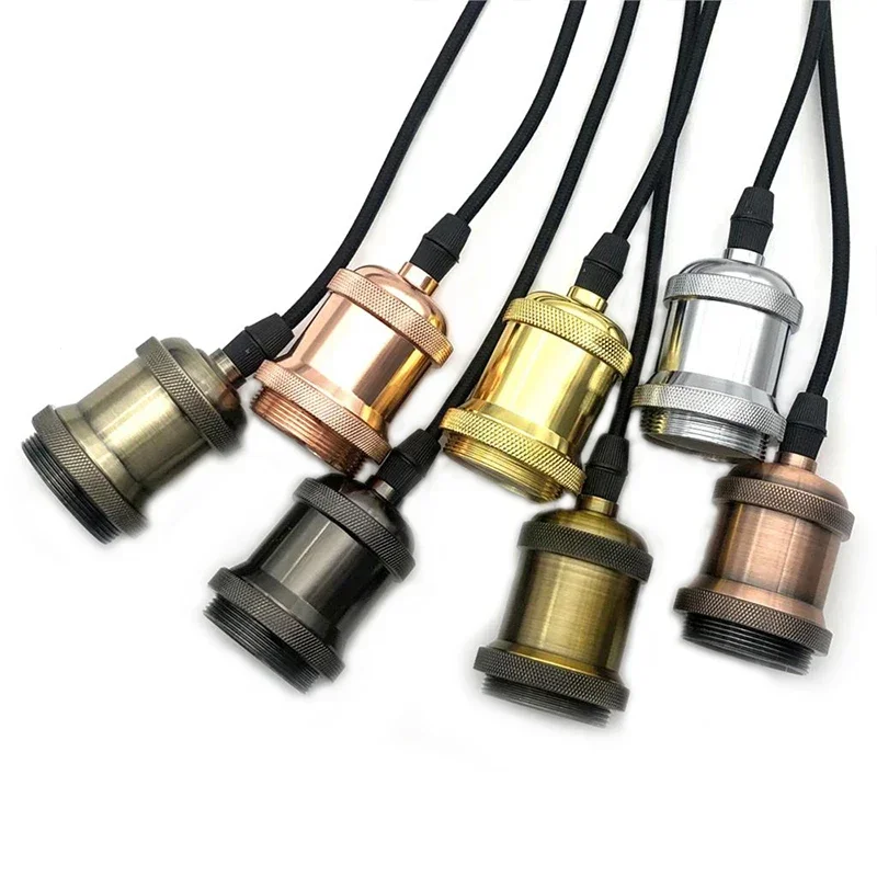 Vintage Lamp Socket Edison Screw lamp Holder E27 Bulb Bases DIY Light Base  With Ring