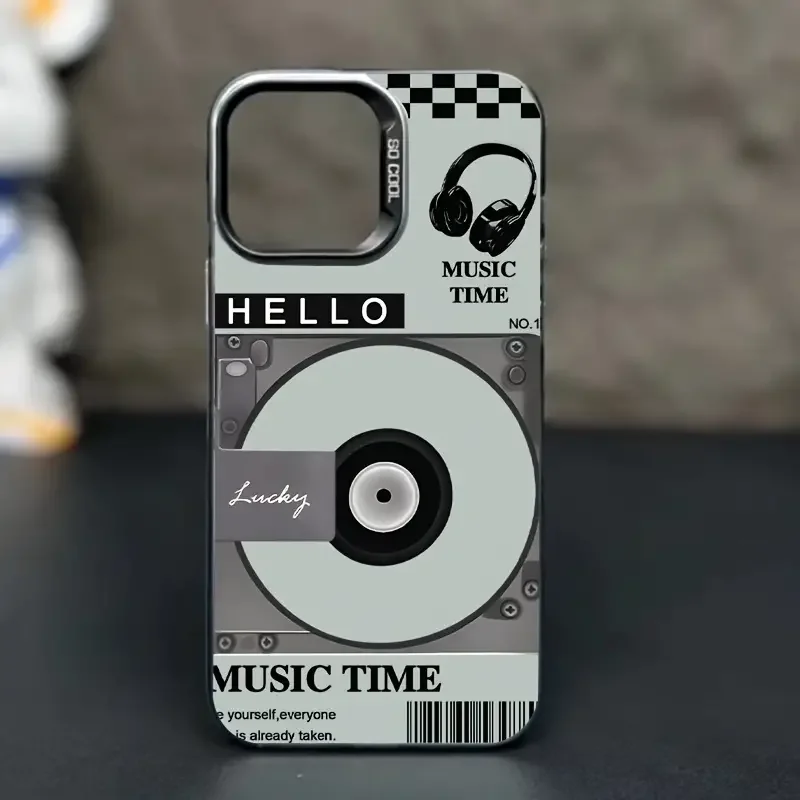 High quality creative retro record IMD phone case for iPhone 11 13 14 15 Pro Max 12 Mini 78 Plus XS XR SE full cover