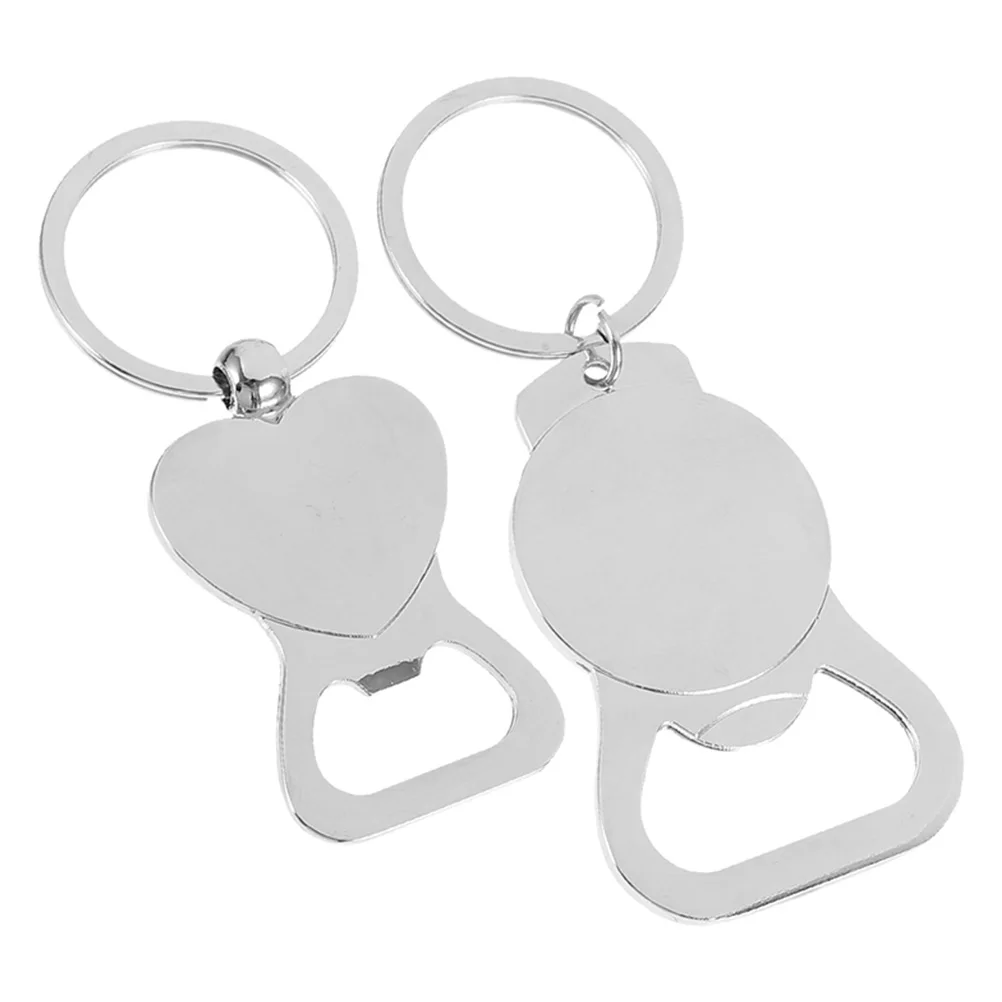

2pcs Bottle Keychain Small Flat Keychain Bottle Opener For Men Beverage Opener Easy Cap Keyring Gift Kitchen Bar