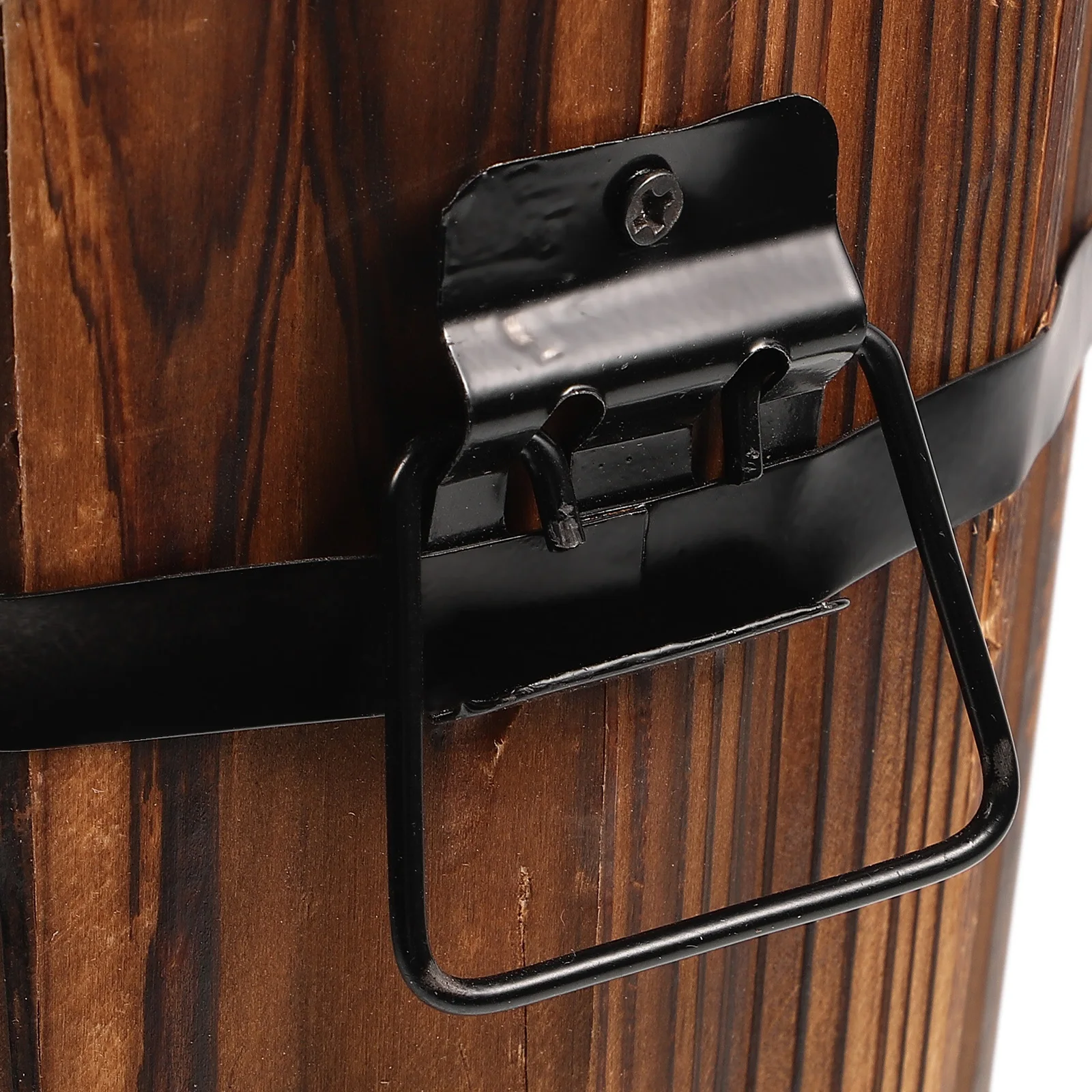 

1pc Solid Wood Flowerpot Small Size Brown Color Succulent Plant Pot Balcony Garden Retro Wooden Planter