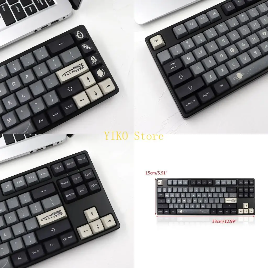 

K32C 133 шт., колпачки для клавиш из ПБТ с высоким содержанием для механической клавиатуры компьютера «сделай сам», XDA, набор