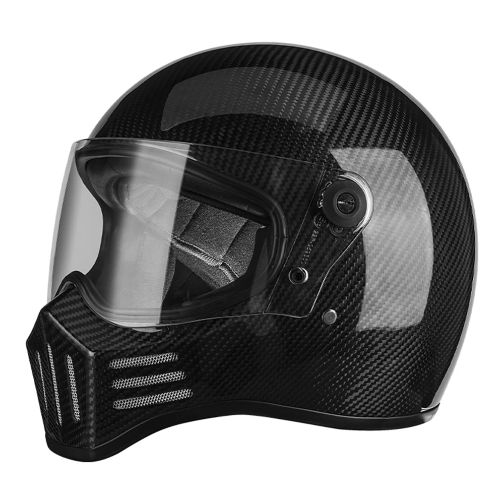 Bright Carbon Fibre Anti-Fall Motocross Kask Wear-Resistant Motorcycle Supplies Breathable Head Protection Full Face Race Helmet