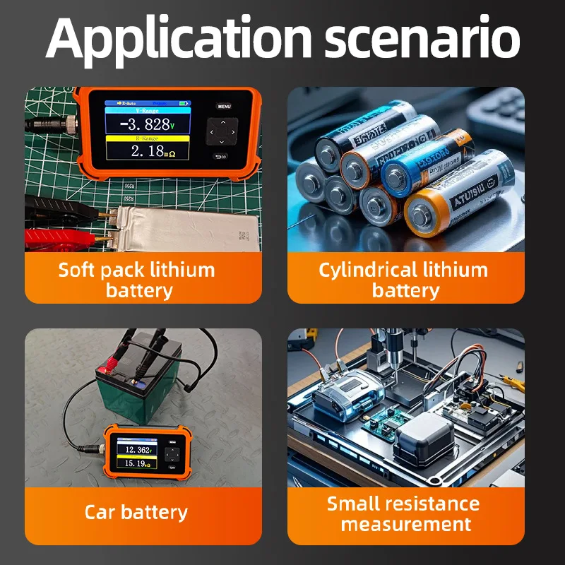 Voltage and Resistance Tester high-precision Lithium battery internal resistance meter LED display Rapid measurement Easy to use