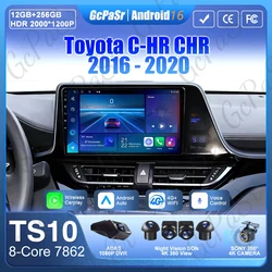 Android 16 Car Radio For Toyota C-HR CHR 2016 - 2020 Carplay Multimedia Player GPS Navigation 4G Wifi Video Stereo 2din