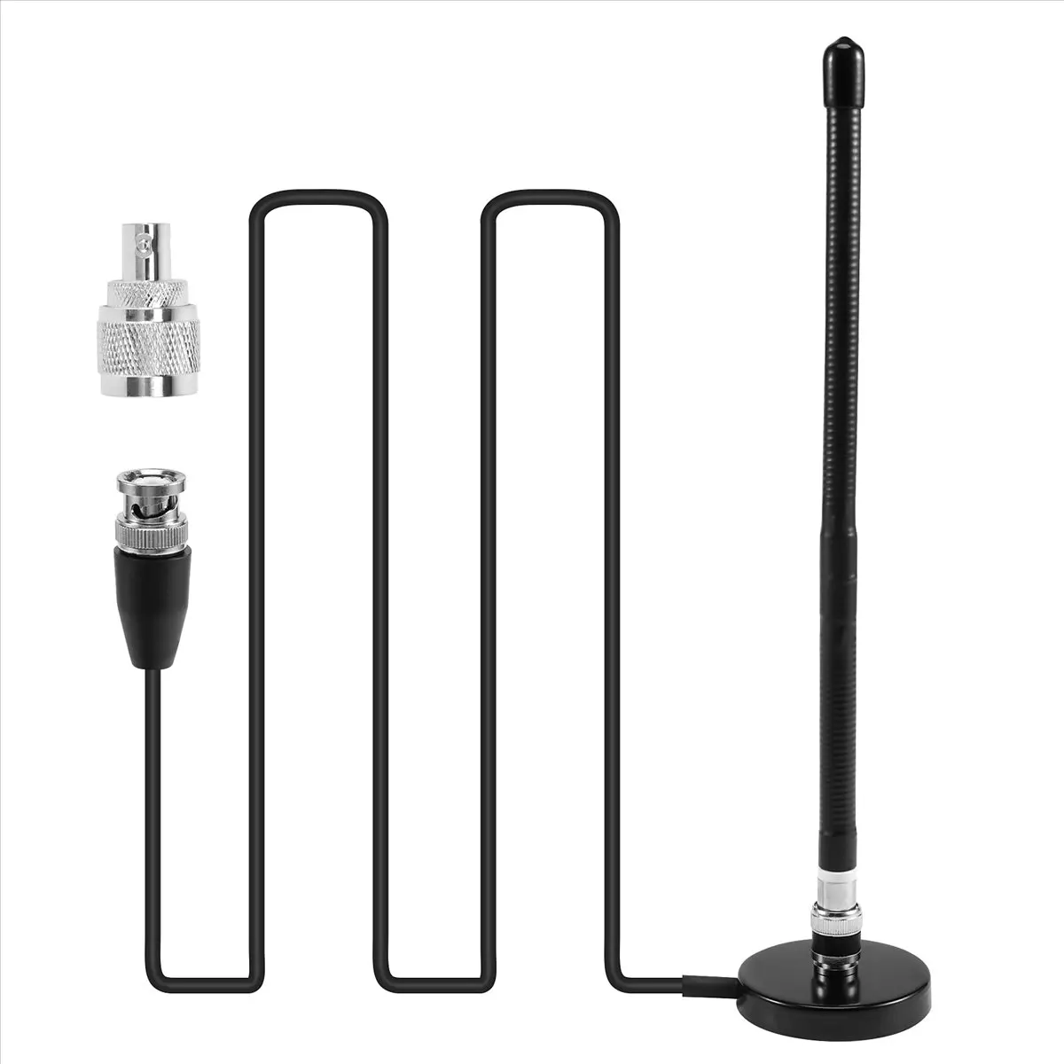 AA80 CB Aerial Antenna 27MHz Soft Whip Magnetic Base BNC PL259 Connector CB Aerial Antenna for Cobra