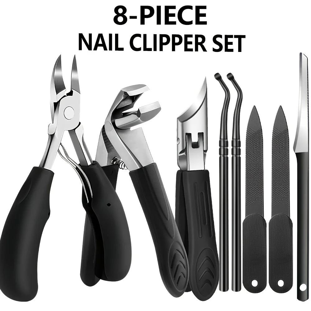 

8pcs Heavy-Duty Professional Complete Pedicure And Manicure Set - Stainless Steel Nail Care Tools