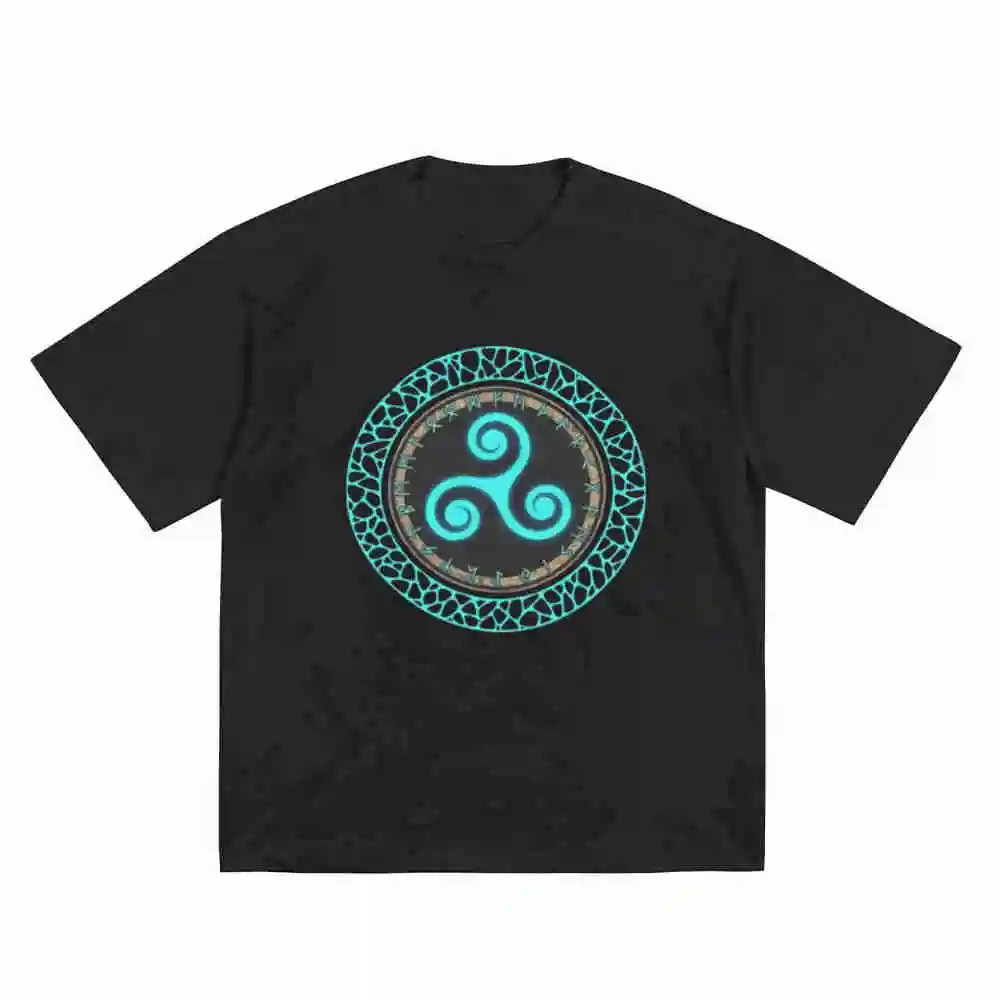 Triskele Mystisches Wikinger Runen Keltisches Symbol Viking Short Sleeve Tee 100% Cotton T-Shirt