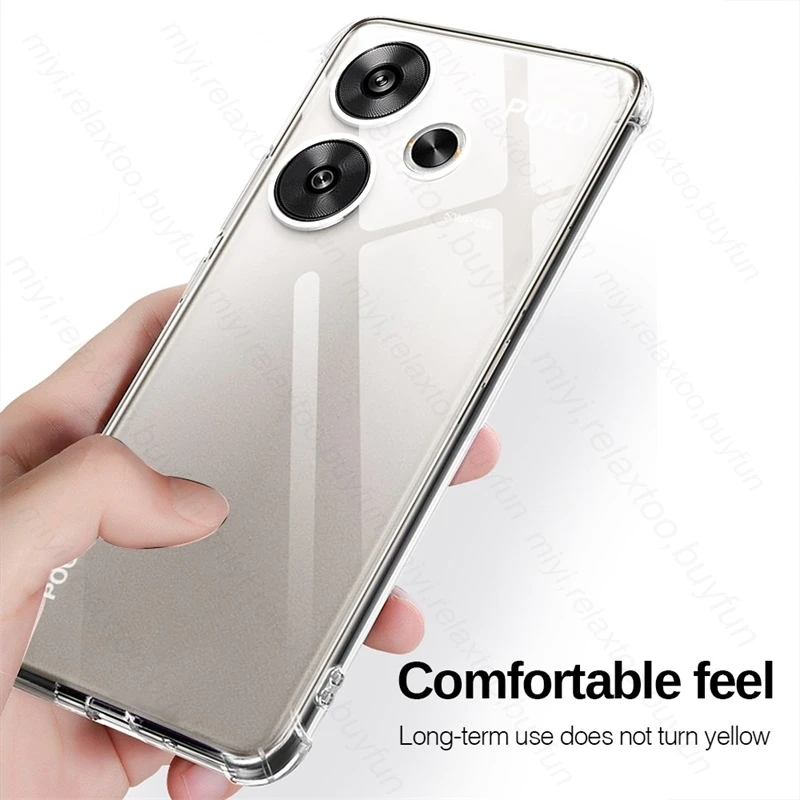 Back Camera Protection Cover For Xiaomi Poco F6 5G Case Clear TPU Soft Shockproof Coque PocoF6pro PocoF6 Poko Little F 6 F6Pro