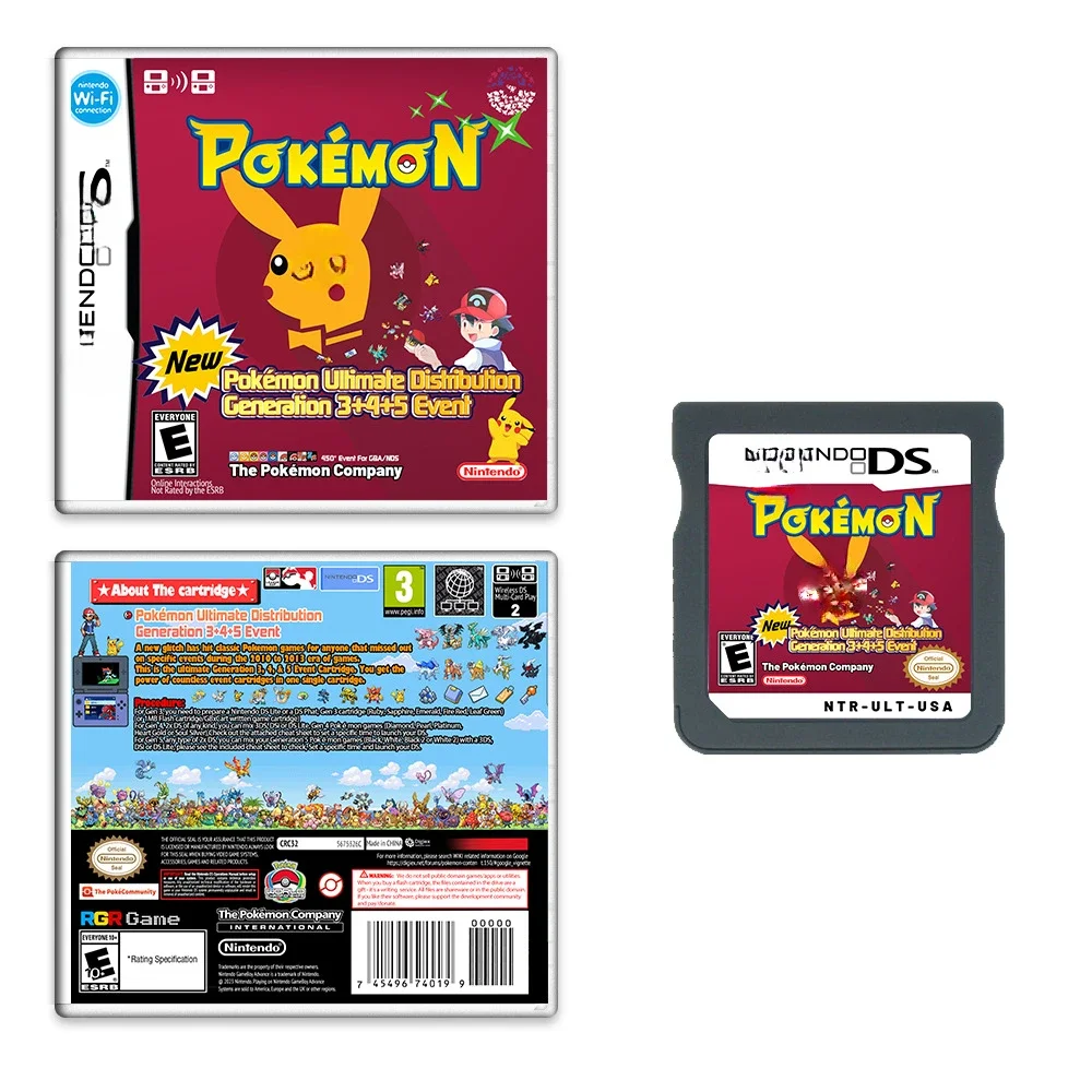 

Pokemon Ultimate 3rd 4th and 5th Generation Game Distribution Cards for NDS Pokemon Pokemon Distribution Cassettes