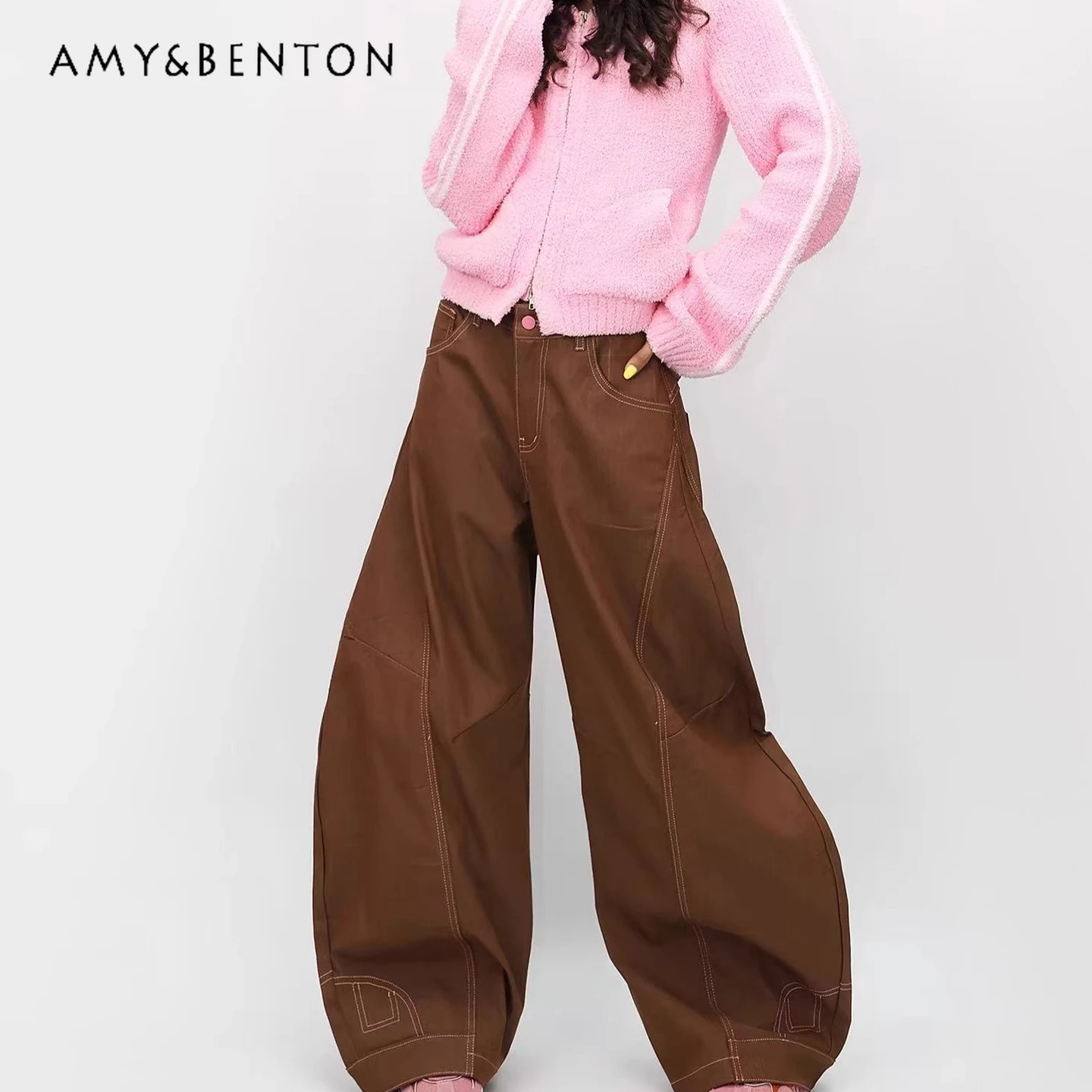 

American Retro Design Women's Casual Pants 2025 Autumn New Loose Slimming Sweet Cool Hot Girl Versatile Wide-Leg Trousers Ladies
