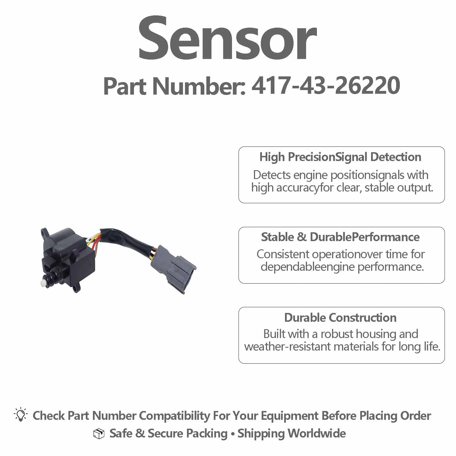 Automotive Ignition Coil Assembly 417-43-26220 For Komatsu WA320 WA380-3 Wheel Loaders