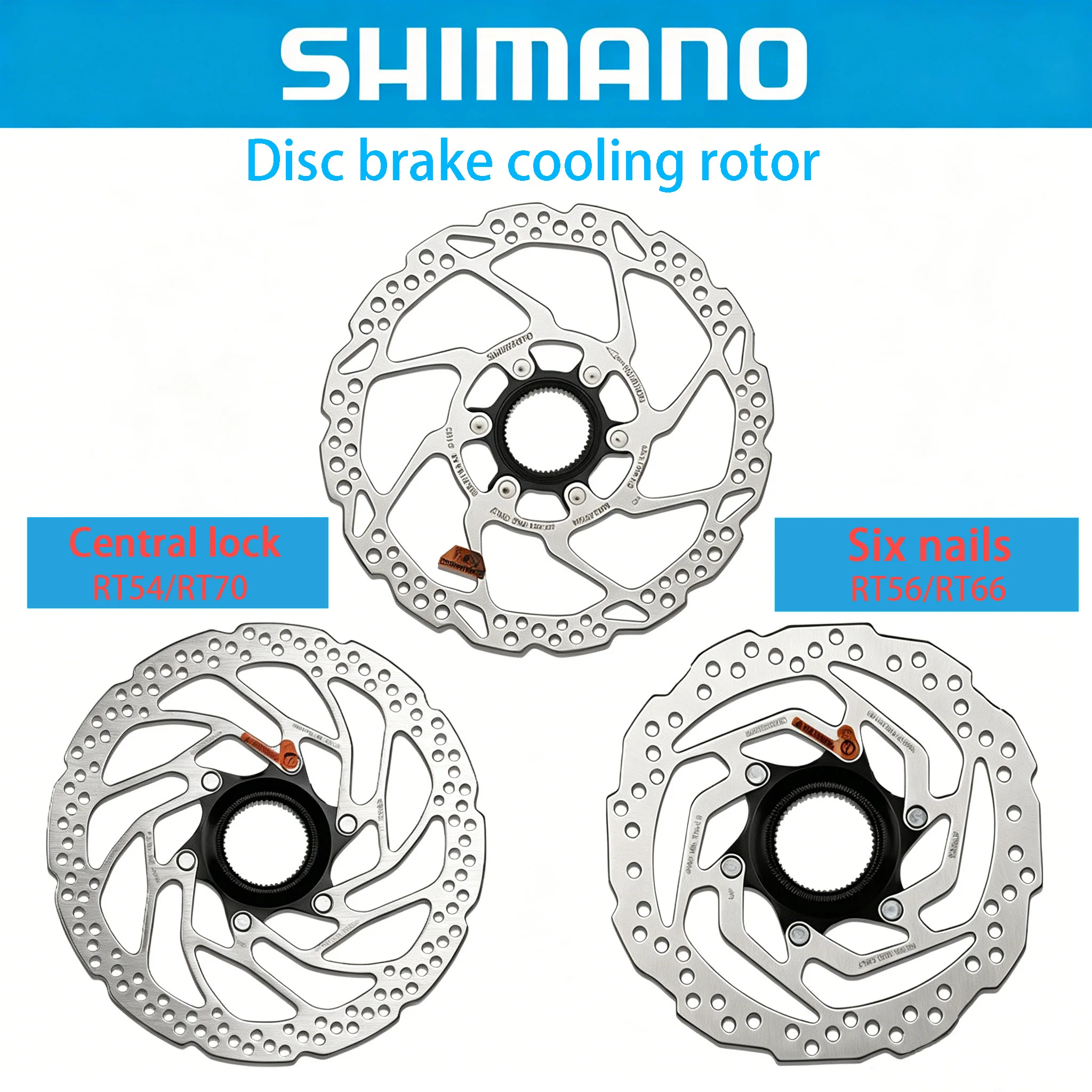 Suporte de Freio a Disco Shimano Original SHIMANO RT10/54/56/70 com Montagem de Seis Parafusos para Rotor de Freio de 160/180mm para Bicicletas de Montanha