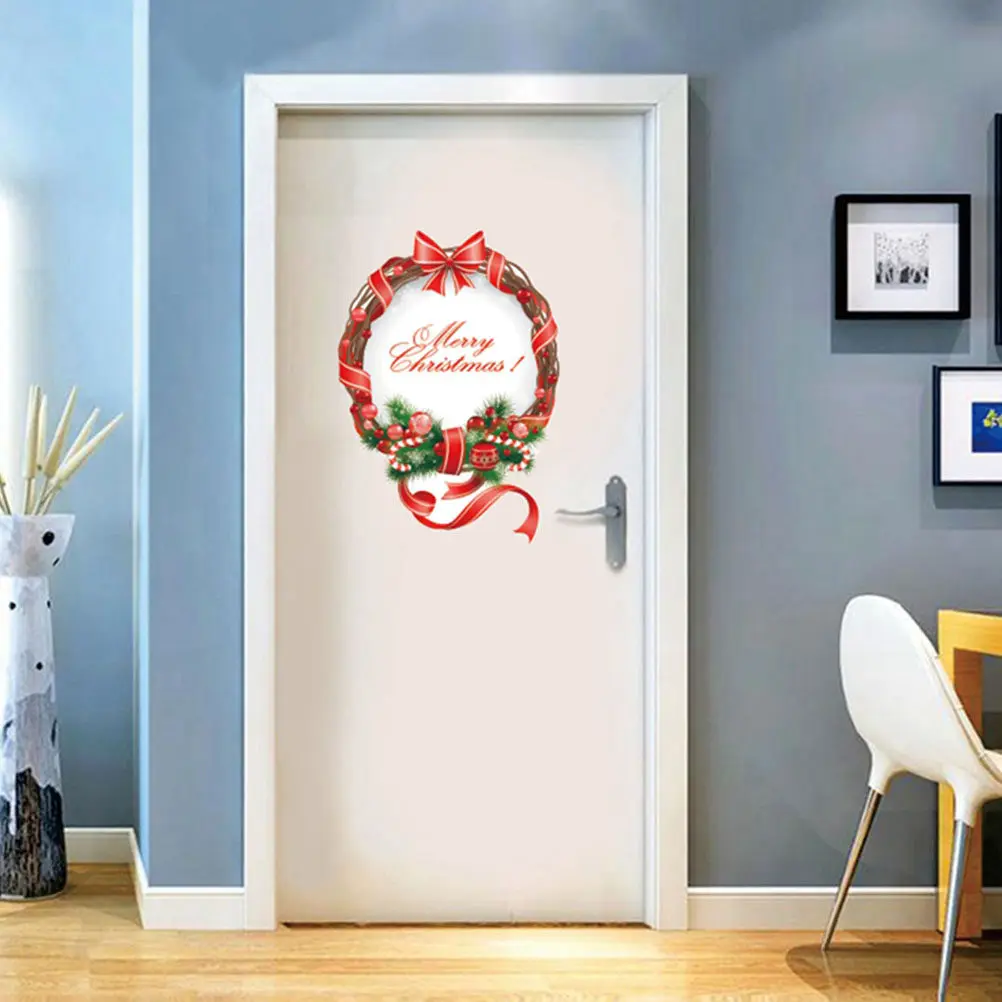 Holiday Wall Decals Door Decoration DIY Home and Window Accessories for Front Stickers Christmas