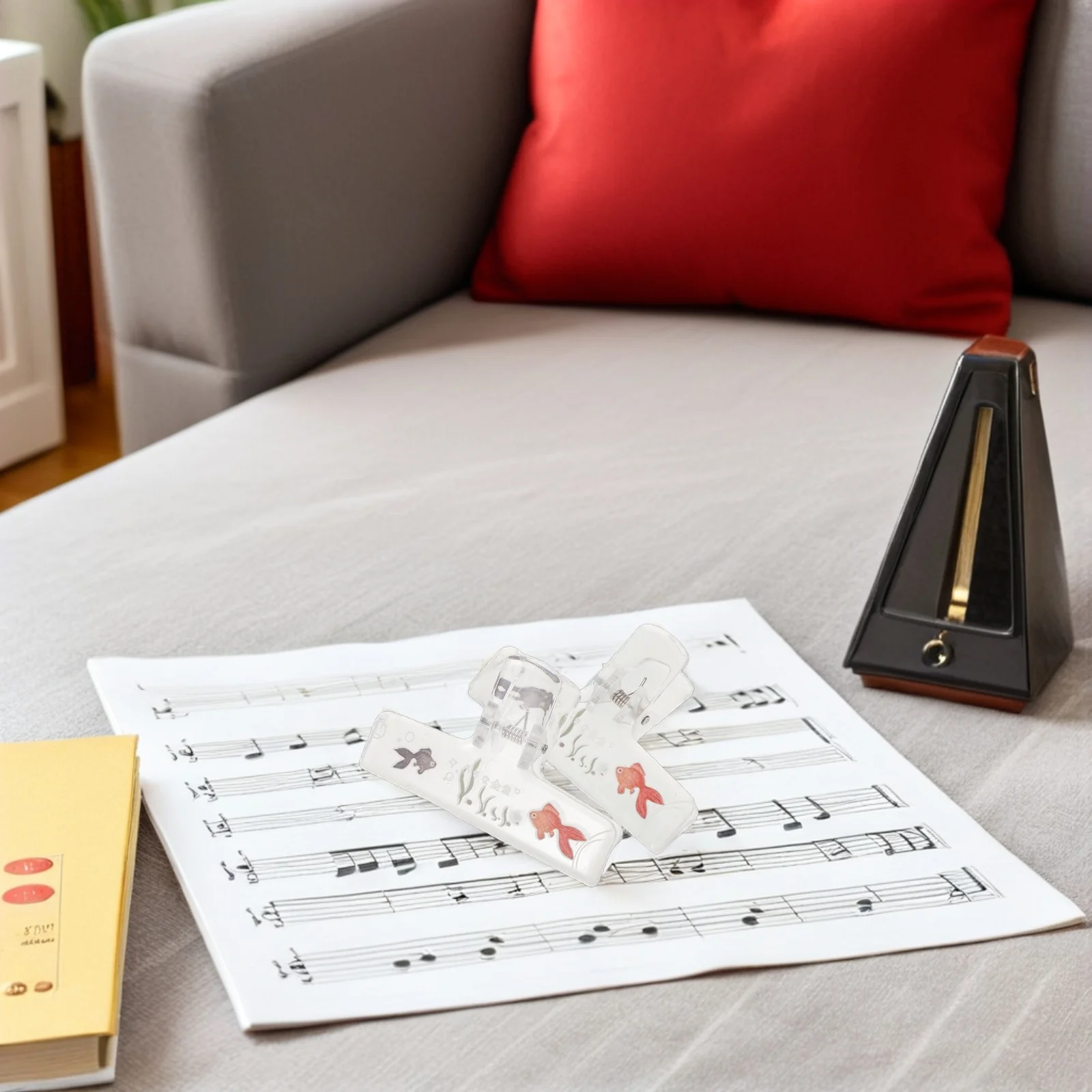 2Pcs Piano Sheet Music Holder Clear Acrylic Music Page Clip for Practice Performance Portable Lightweight Book Stand for Violin