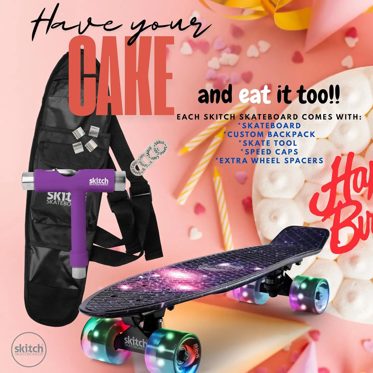 Complete Skateboard Set for Beginners & Pros with Cruiser Board, Backpack, Video Course & Tools