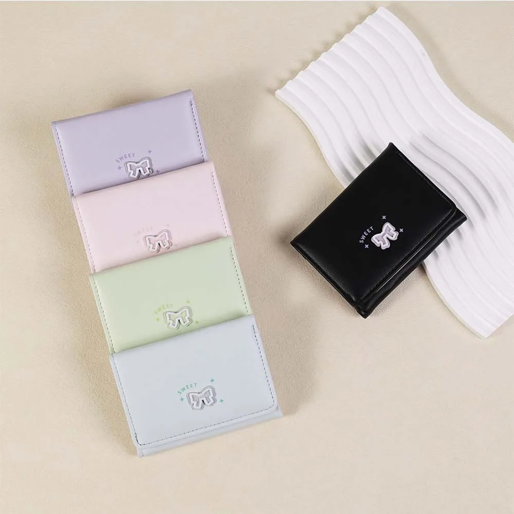 

Storage Bag Portable Bow Lady Purses PVC Candy Color Short PU Wallet Anti-Splash Water Three Fold Multiple Card Bag Dating