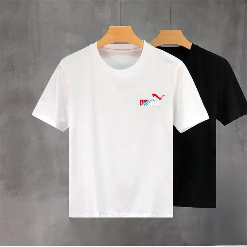 

High-quality cotton printed T-shirts for men and women in summer 2025 versatile loose and casual round-neck short-sleeved tops 1