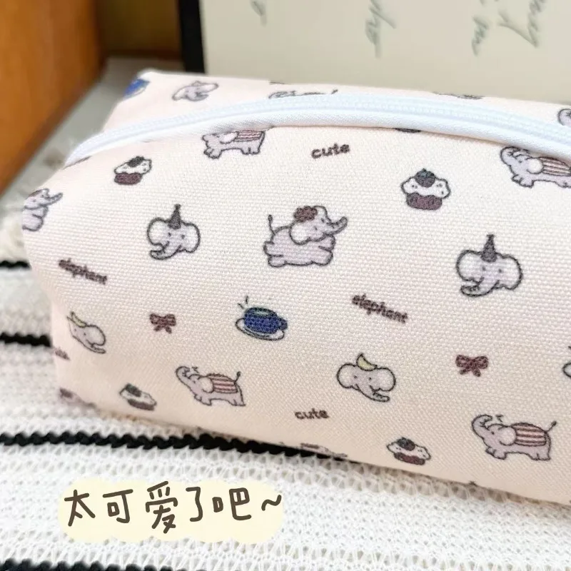 Back‑to‑School Student Storage Pouch, Cake‑Elephant Large‑Capacity Pencil Bag for Stationery Organizer Portable Makeup Bag