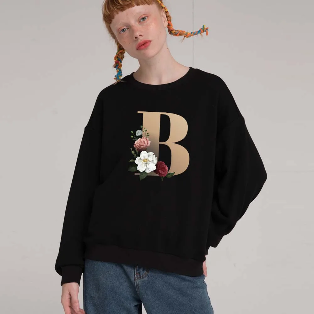 Estética feminina streetwear moletom 24 letras em inglês impresso em torno do pescoço hoodie para meninas casual confortável estilo de rua