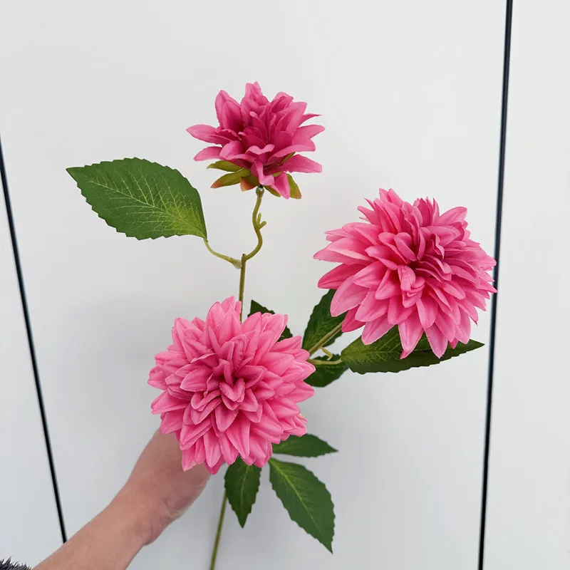 Realistische Seiden-Dadlias für Hochzeit, Party, Weihnachtskranz, Geburtstag, DIY, Zuhause, Büro, Vase, Dekoration, künstliche Blume – Detail 4