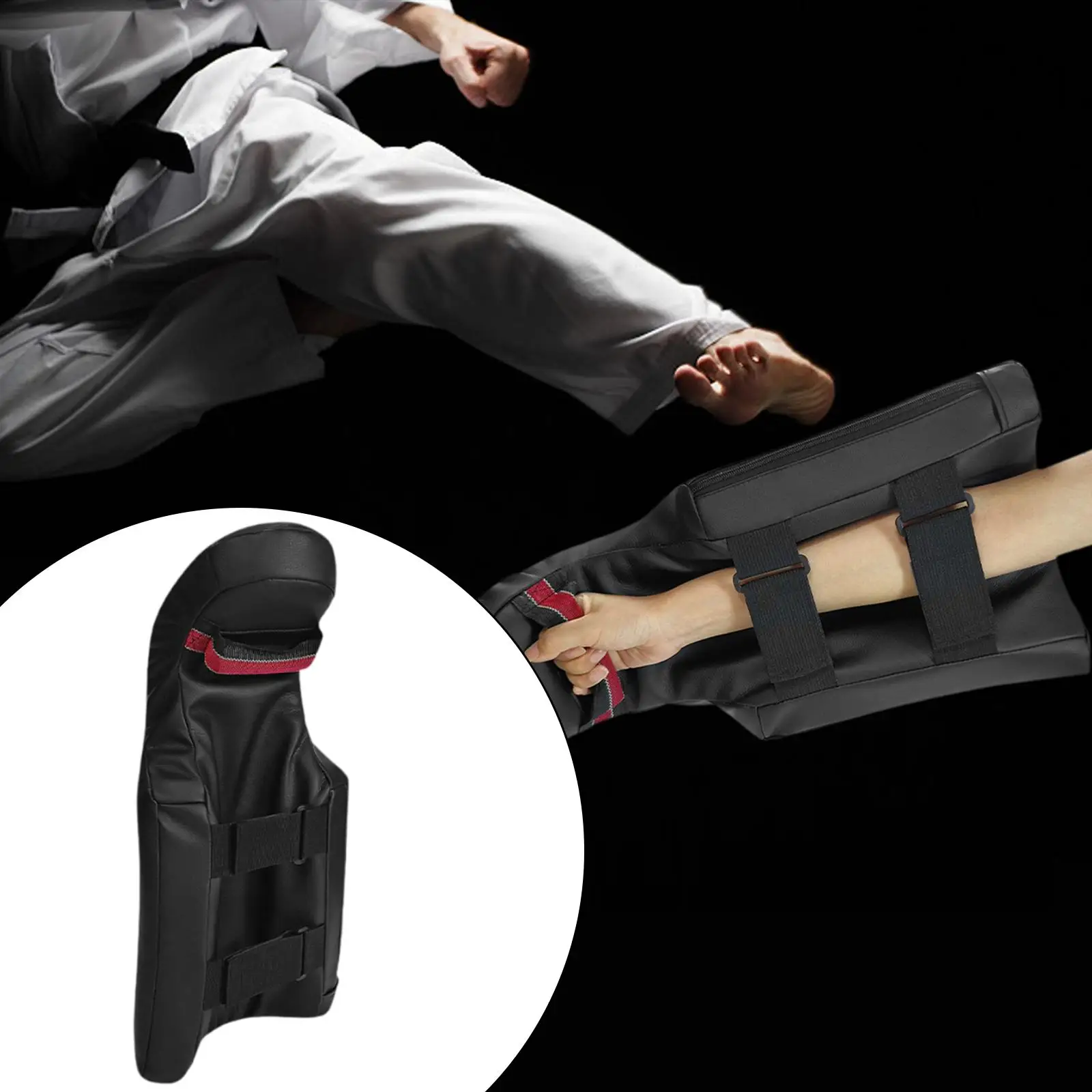 

Training Hand Pad Boxing Punching Pad Adjustable Strap Rectangle PU Leather