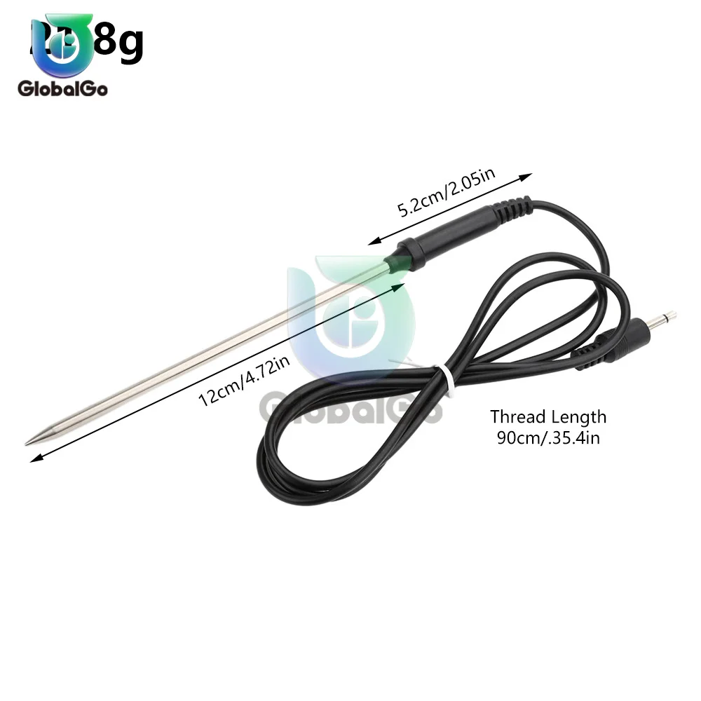 Food Meat Thermometer Probe Replacement Waterproof Temperature Probe Cooking Thermometer Probe Sensor Stainless Steel