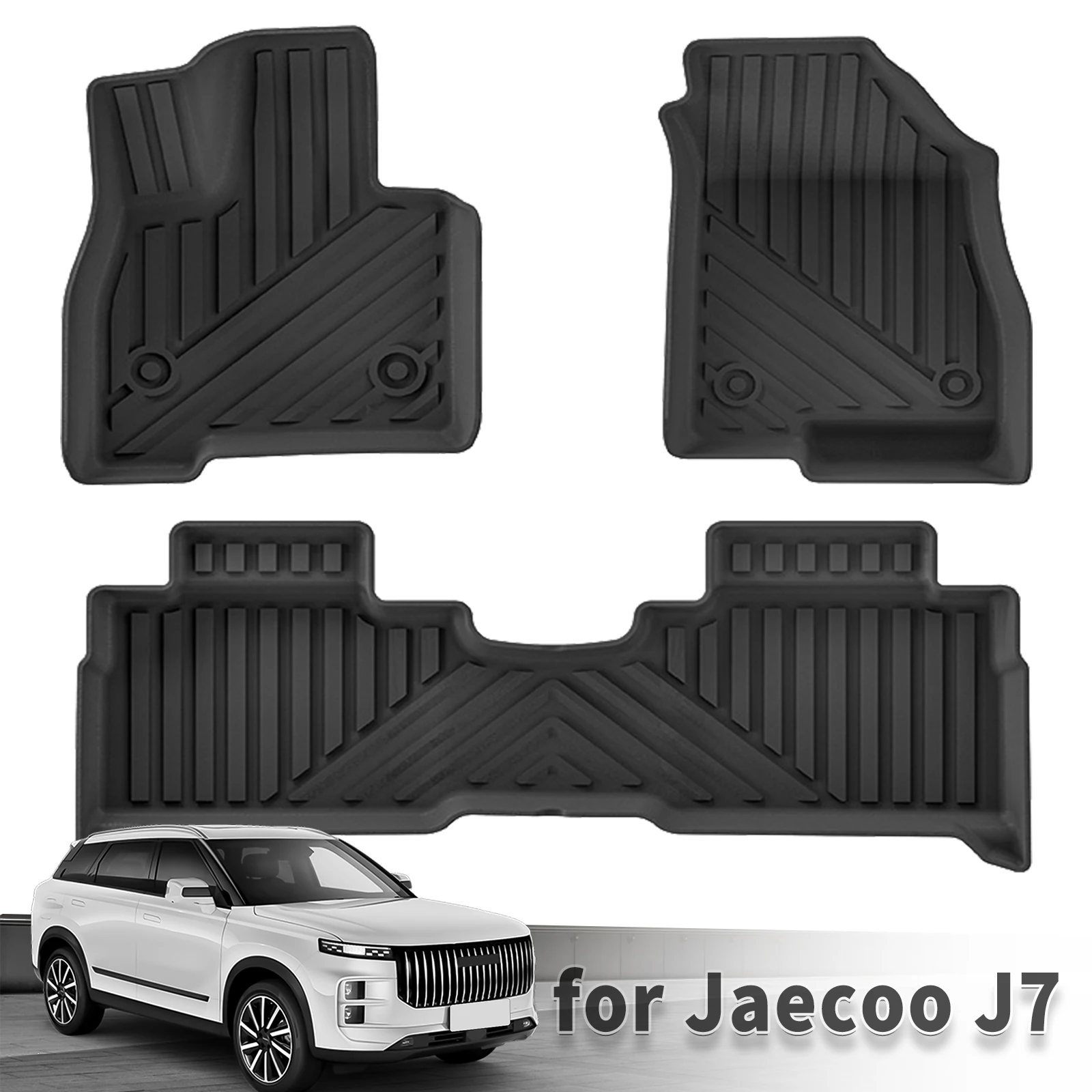 

TPE Car Mats for Jaecoo J7 2023-2025 Non-Slip Eco-Friendly Accessories Easy To Clean Custom Fit Floor Mats All Weather