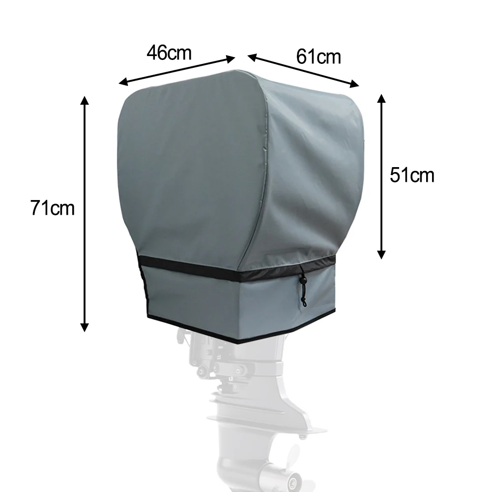 Marine Grade Cover Außenbordmotor-Abdeckung zum Schutz des Bootsmotors Graue wasserdichte Außenbordmotor-Abdeckung PU-wasserdichte Beschichtung