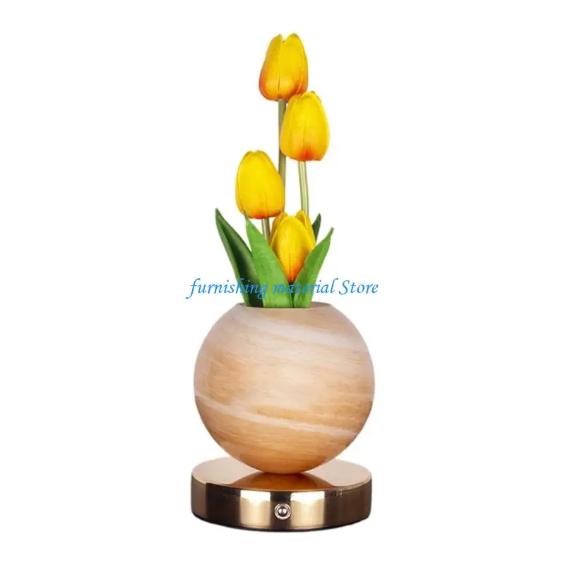 Y5GD Charm Flower Lamp Comfortable Reading Lamp Ornate Flower Figure Table Light Suitable for Cozy Atmospheres Creation