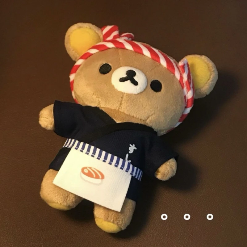 Cartoon san-x Rilakkuma Anime Speelgoed Sushi Korilakkuma Beer pluche Sleutelhanger leuke Accessoires Soft Gevulde Rugzak Hanger Geschenken