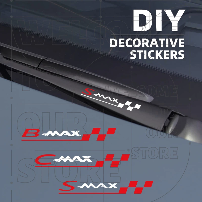 4 шт. автомобиль для Ford S-MAX C-MAX B-MAX MK3 MK2 MK4 ST логотип эмблема внутренний декор наклейки стеклоочистители автомобиля наклейки аксессуары