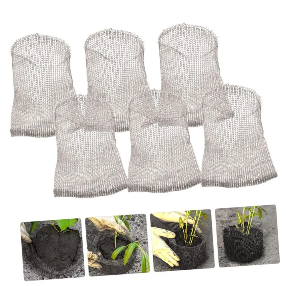 Dense Mesh Stainless Steel Plant Mesh Bag Stainless Steel Metal Rodent-proof Plants Root Pouches Pest Control