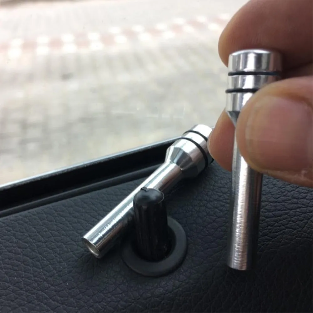 2Pcs Aluminum Alloy Car Door Lock Pull Pins Interior Safety Lift Status Knob Buttons Universal Auto Accessories