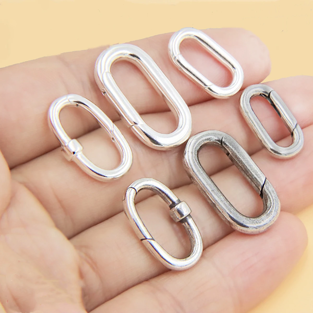 Image of 925 Sterling Silber Oval Karabinerverschluss-stecker für Armband Halskette Schmuck