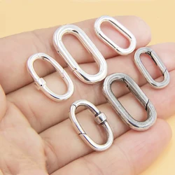 925 Sterling Silver Oval Lobster Clasp Connector for Bracelet Necklace Jewelry